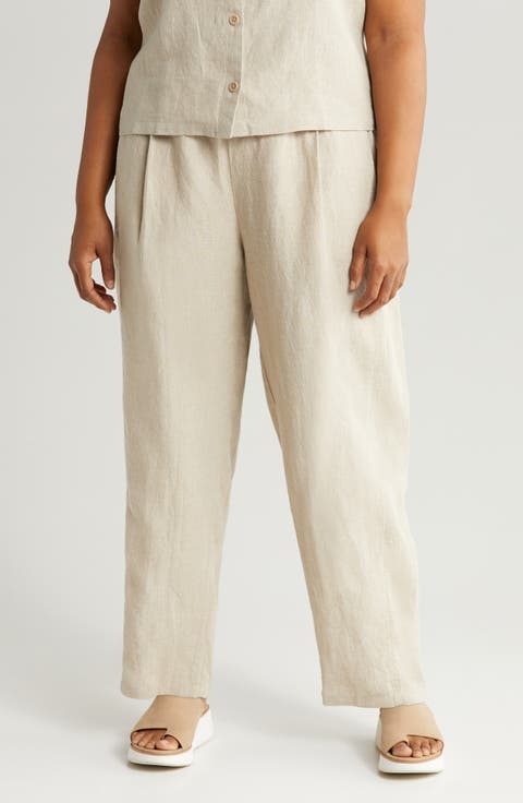Pleated Organic Linen Lantern Pants