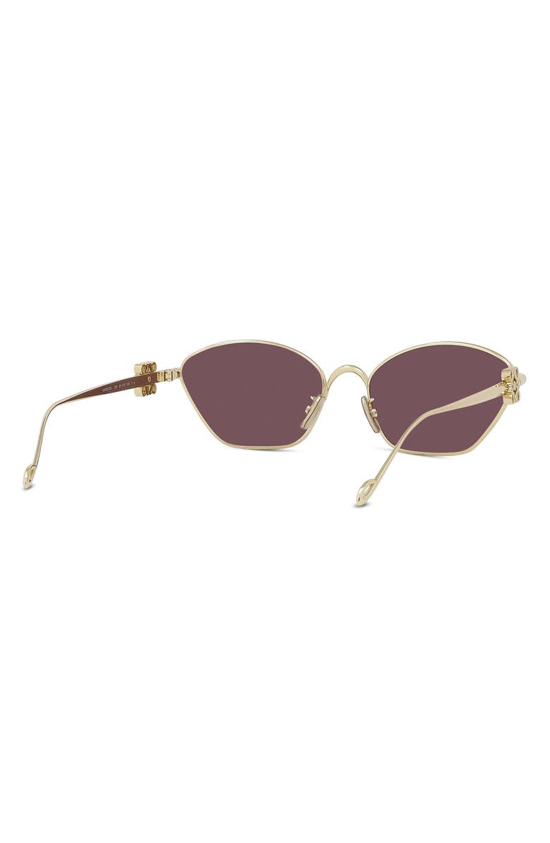 Loewe 57mm Cat Eye Sunglasses, Alternate, color, Shiny Endura Gold / Violet