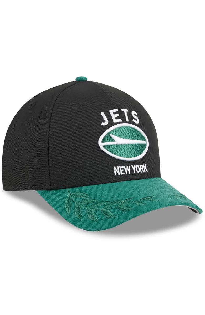 New Era Men's New Era Black/Green New York Jets 2025 NFL Draft 9FORTY A-Frame M-Crown Adjustable Hat, Alternate, color, Black