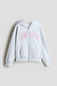 H&M Embroidered Zip-through Hoodie