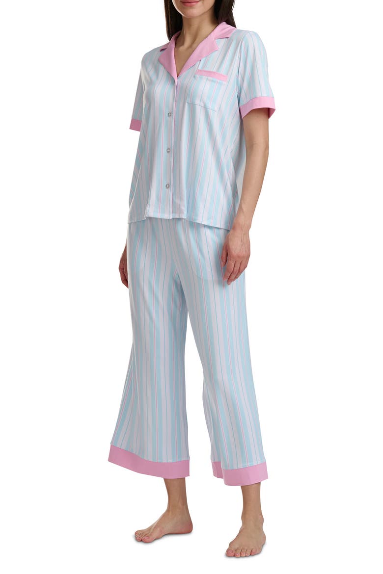 Jersey Pajamas, Alternate, color, AQUA MULTI STRIPE