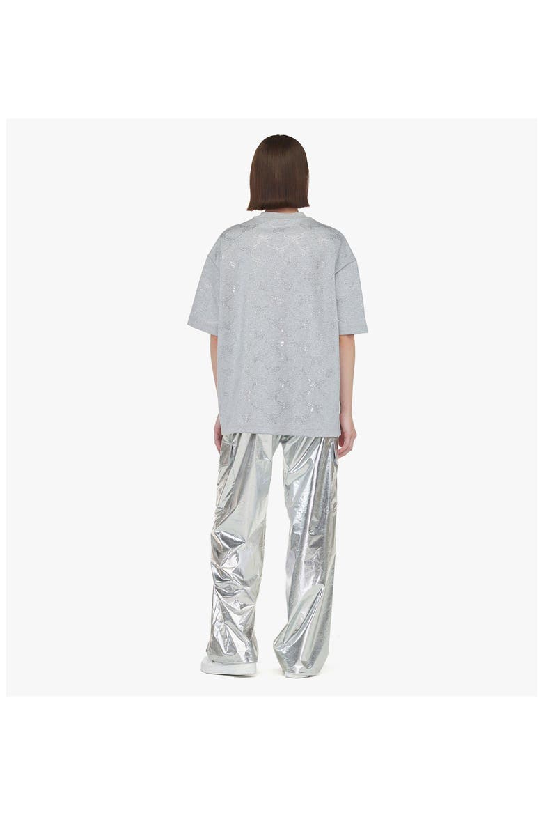 Crystal Monogram Ponte T-Shirt, Alternate, color, Gray