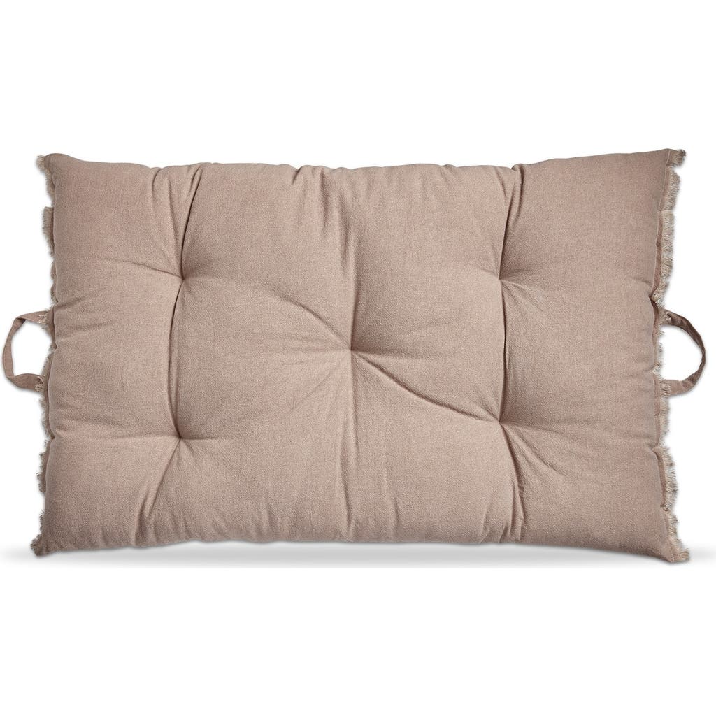 Tag Beige Cotton Yarn Dyed Stone Wash Decorative Throw Pillow In Brown