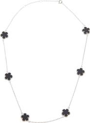 Juvell Onyx Clover Station Chain Necklace