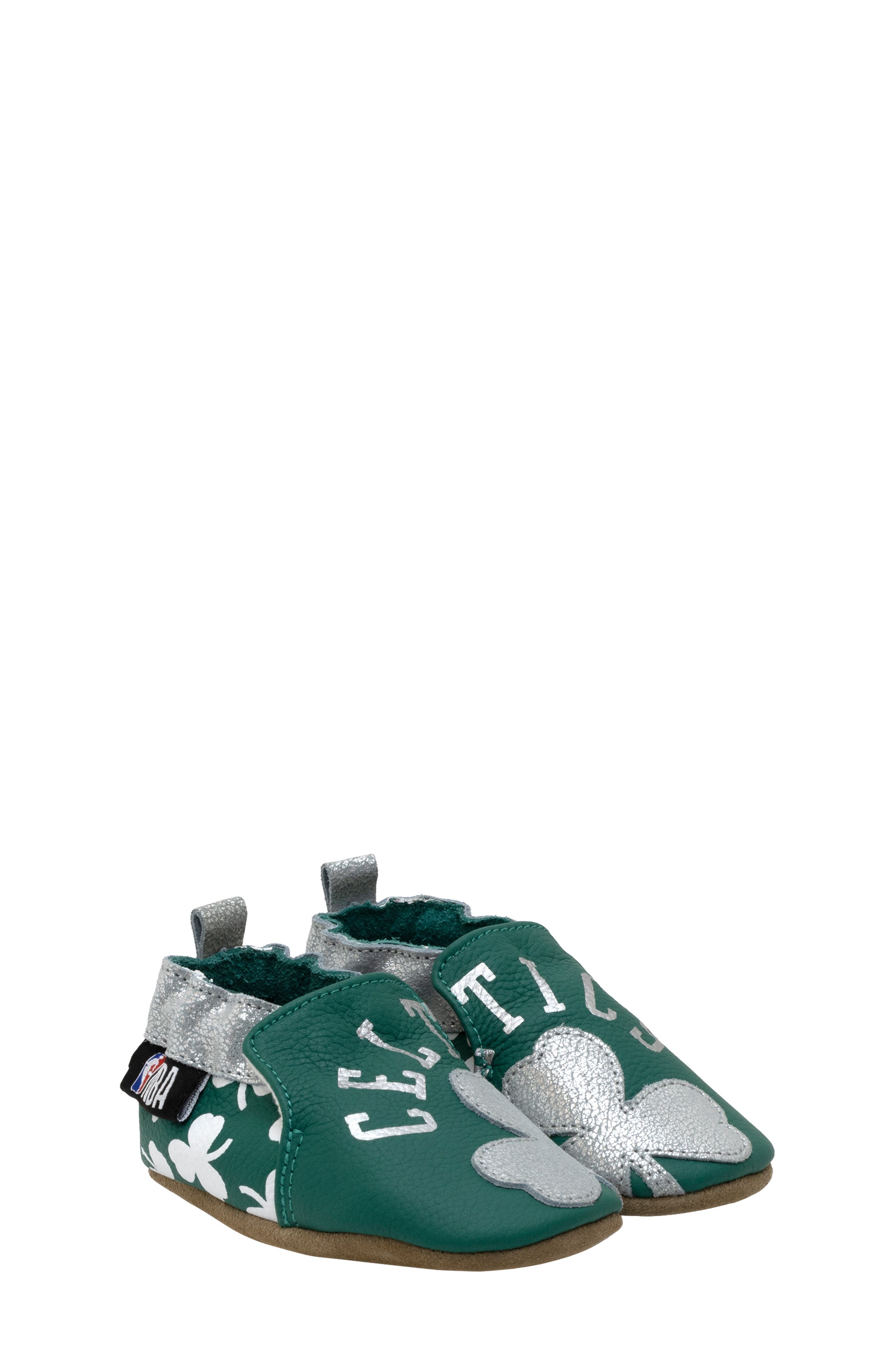 Robeez<sup>®</sup> Boston Celtics Crib Shoe, Main, color, 