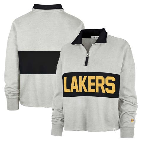 Women's '47 Heather Gray Los Angeles Lakers Breakthrough Remi Quarter-Zip Jacket