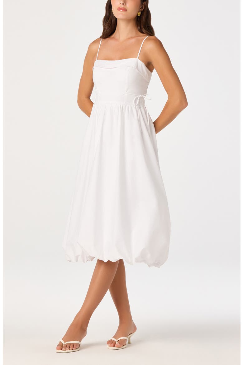 Dahlia Bubble Hem Cotton Sundress, Alternate, color, OFF WHITE