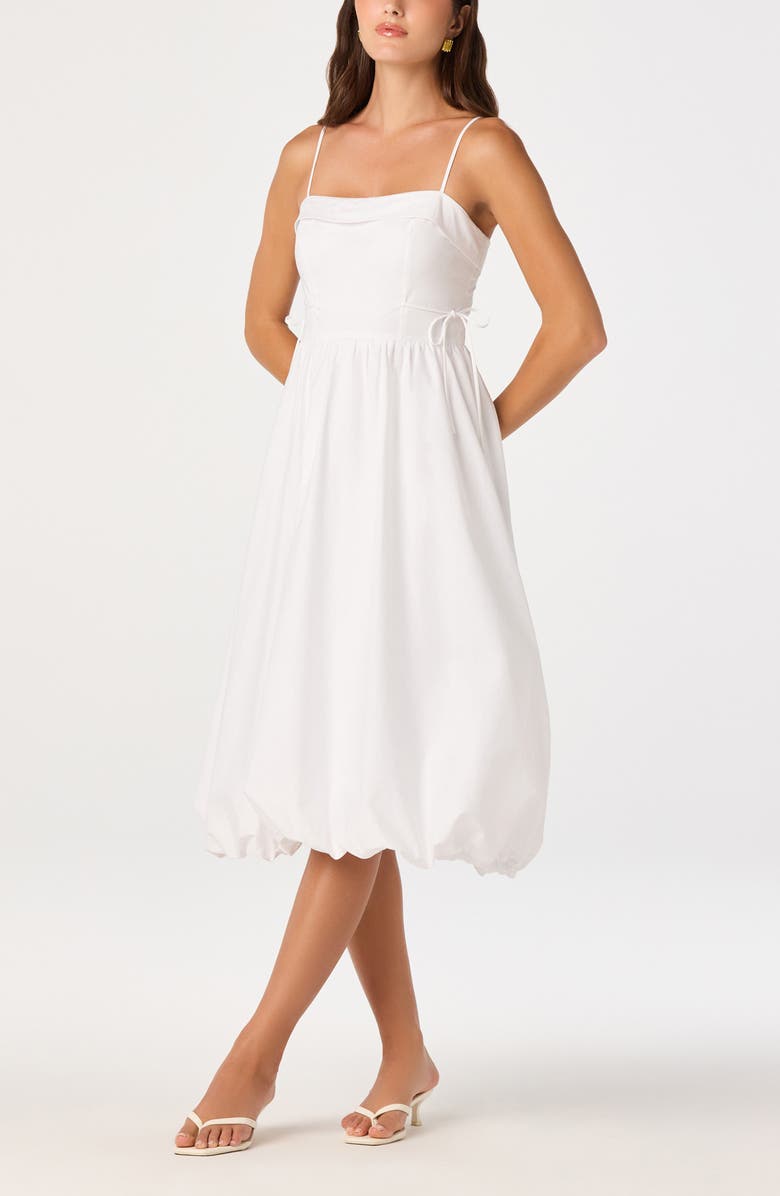 ASTR the Label Dahlia Bubble Hem Cotton Sundress, Alternate, color, Off White