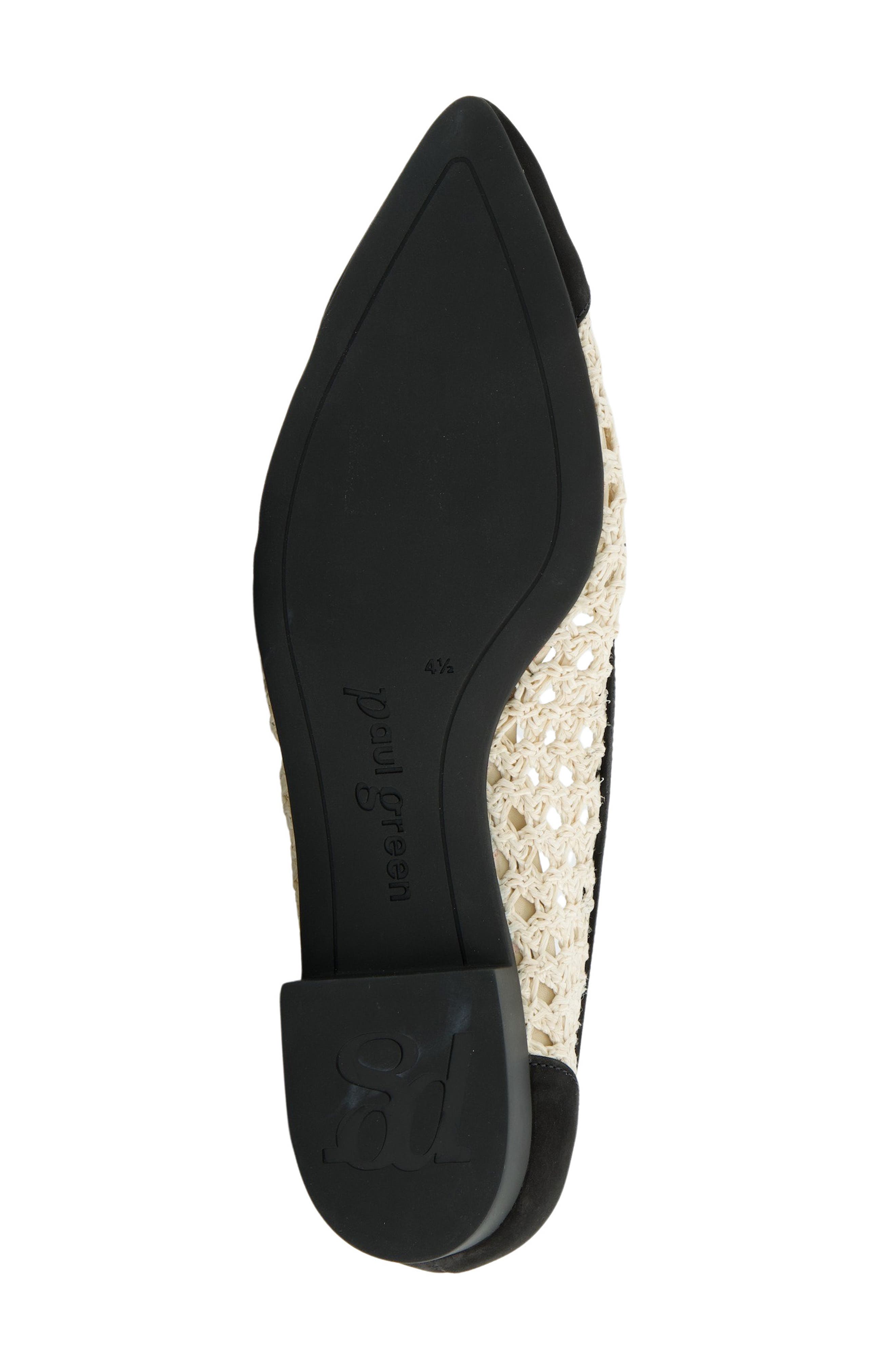 Paul Green Daisy Pointed Toe Flat, Alternate, color, Black Nature Diva Nubuk