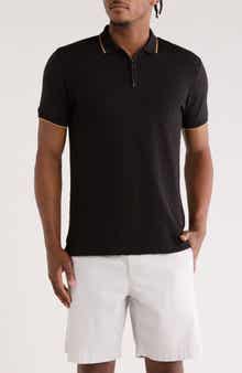 DENIM AND FLOWER Short Sleeve Cotton Blend Polo