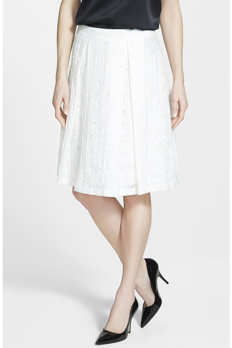 Pleated A-Line Skirt, Main, color, NEW IVORY