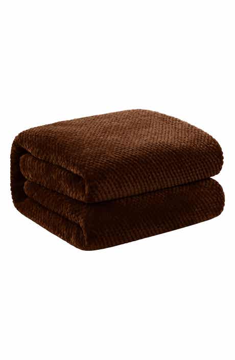 Luxury Home Textured Fleece Throw Blanket