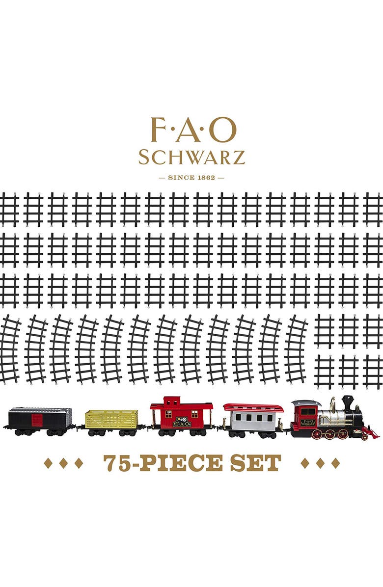 FAO Schwarz 75-Piece Train Set, Alternate, color,