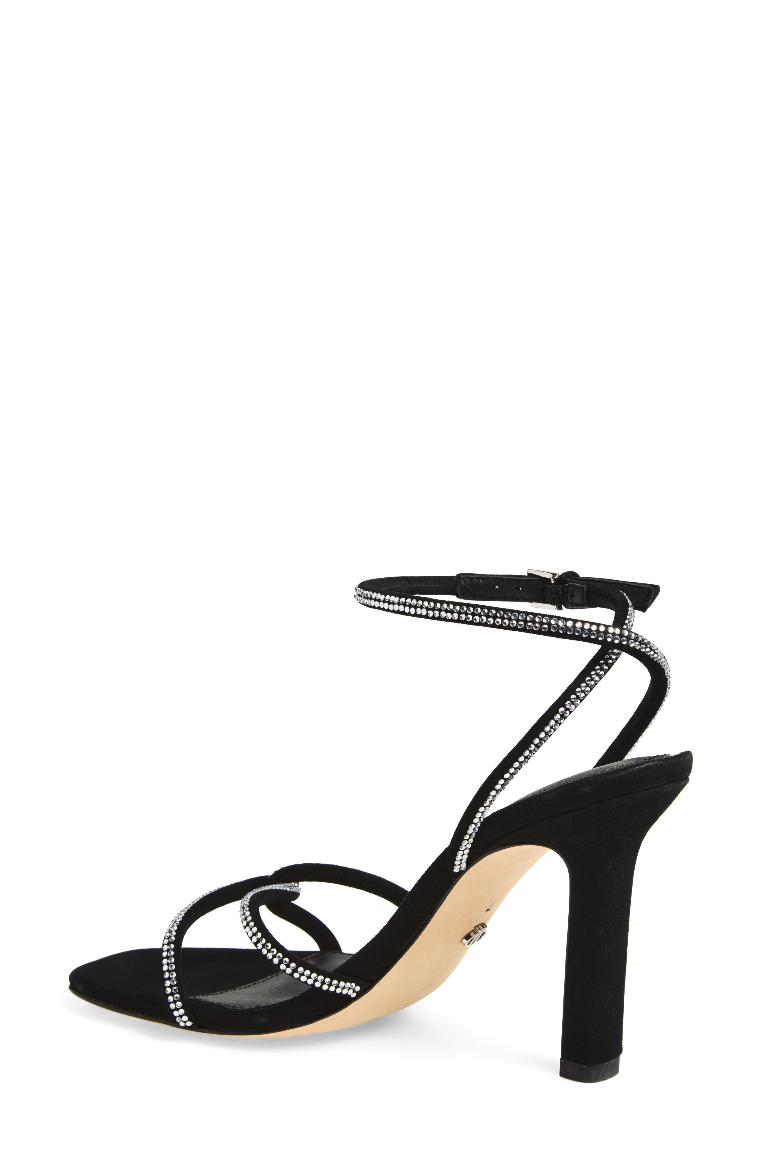 PAIGE Scottie Crystal Embellished Sandal, Alternate, color, Black