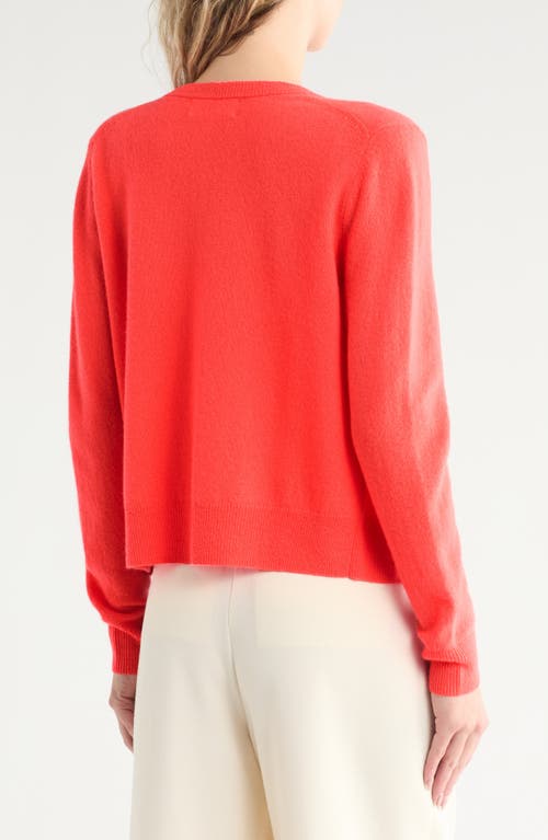 Nordstrom Crewneck Cashmere Cardigan In Red