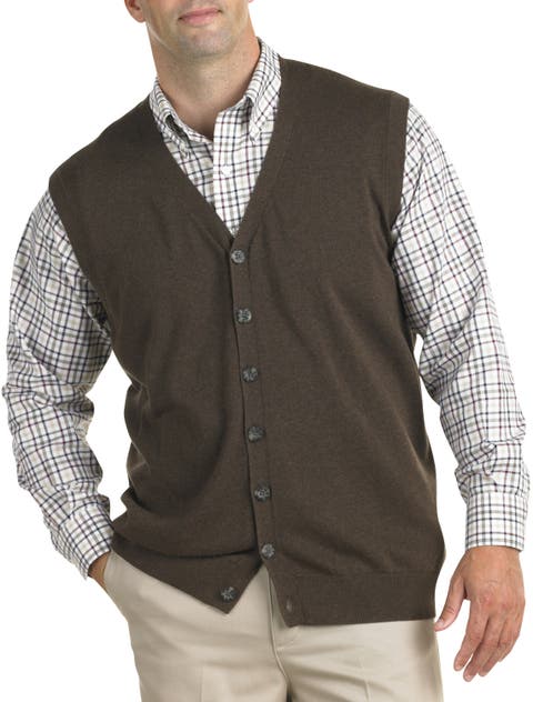 Big & Tall Button-Front Sweater Vest