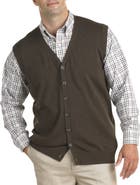 Oak Hill by DXL Big & Tall Button-Front Sweater Vest