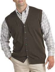 Oak Hill by DXL Big & Tall Button-Front Sweater Vest