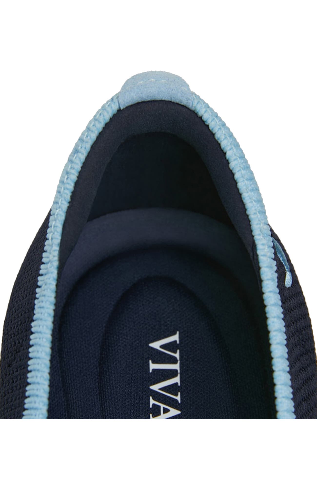 VIVAIA Almond-Toe Knotted Flats, Alternate, color, Navy Ice Blue