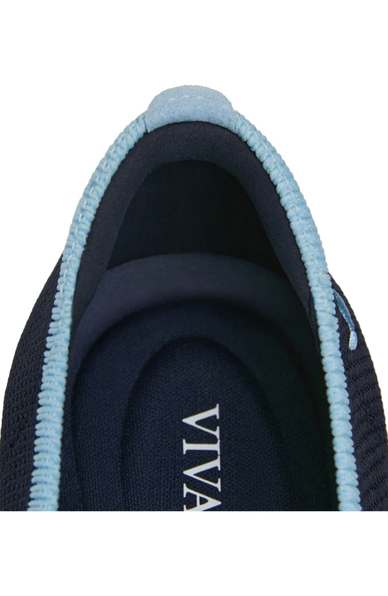 VIVAIA Almond-Toe Knotted Flats, Alternate, color, Navy Ice Blue
