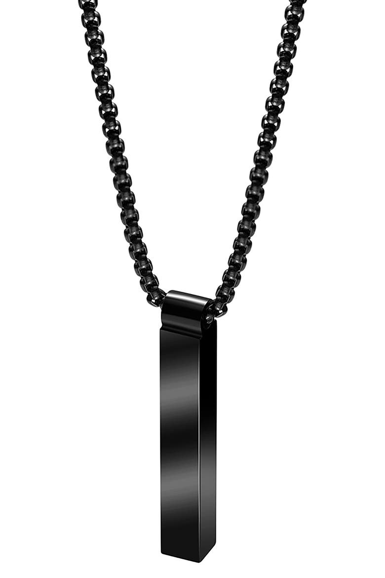 Men's Vertical Bar Pendant Necklace, Main, color, BLACK