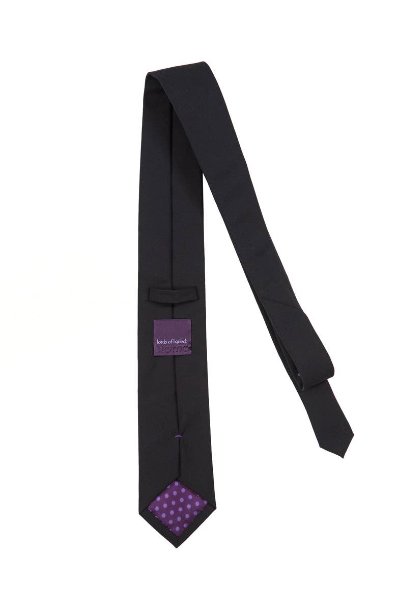 Lords of Harlech Taddeo Merino Wool Tie, Alternate, color, Black