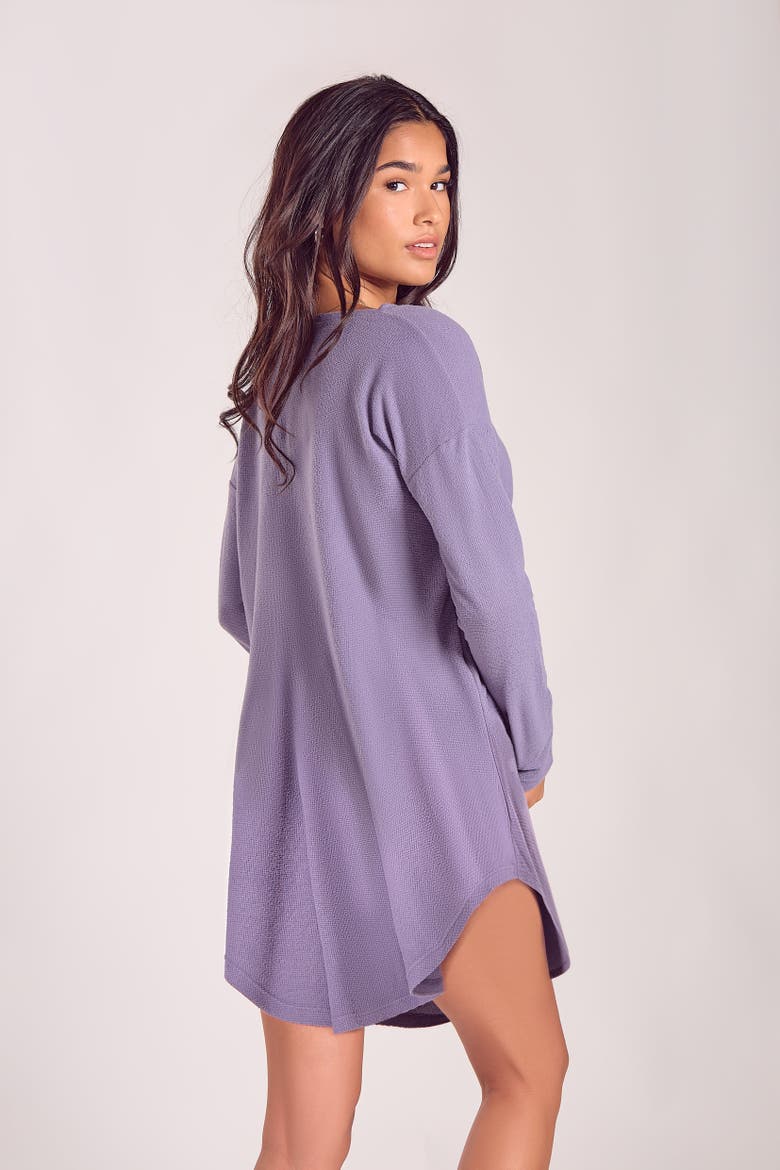 Waffle Knit Relaxed Sleep Dress, Alternate, color, Orchid