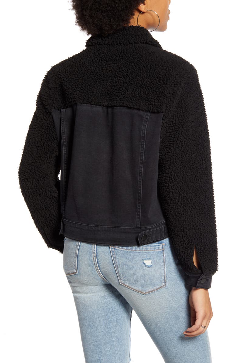 Ten Sixty Sherman Denim Jacket with Faux Shearling, Alternate, color, 