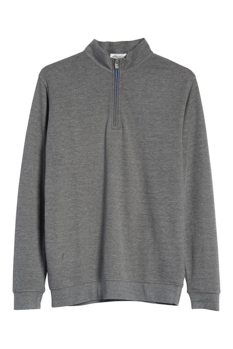 Comfort Interlock Quarter Zip Pullover, Alternate, color, SMOKE