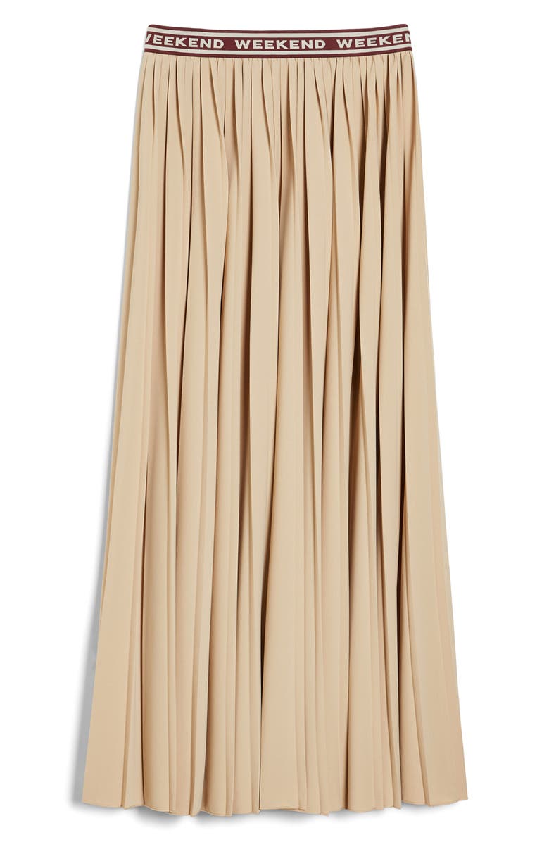 Weekend Max Mara Bleu Pleated Maxi Skirt, Main, color, Sand