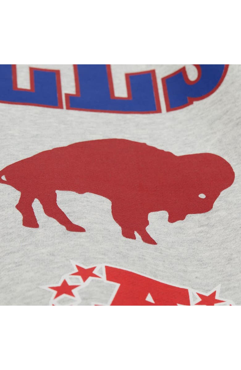 Mitchell & Ness Men's Mitchell & Ness Heather Gray Buffalo Bills All Over Print Vintage Fleece Crewneck Sweatshirt, Alternate, color, Heather Gray