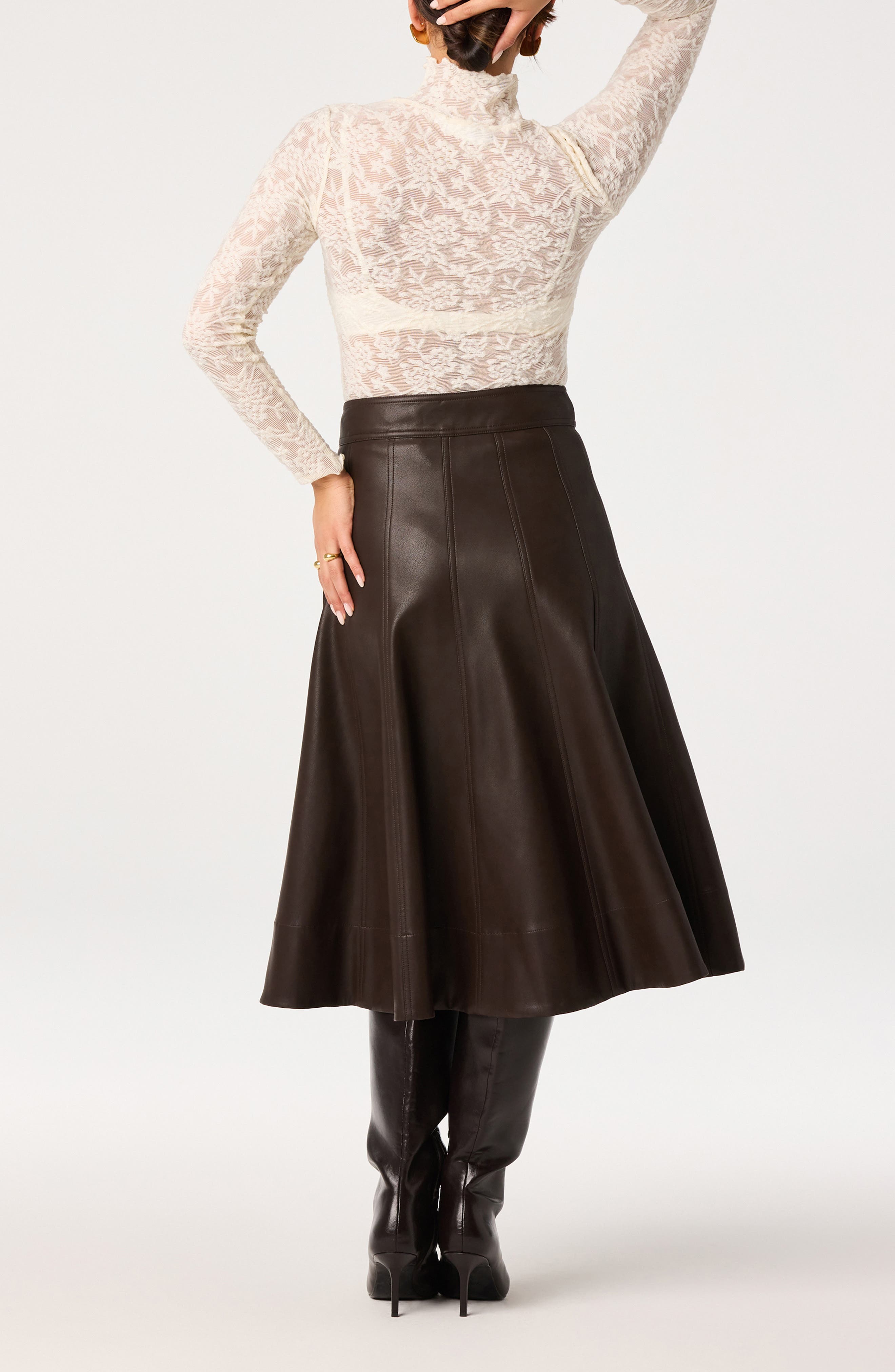ASTR the Label Kyra Mock Neck Lace Top (Women) | Nordstrom