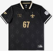 FANATICS Youth Fanatics Black New Orleans Saints Football x Football Collared Fan Top