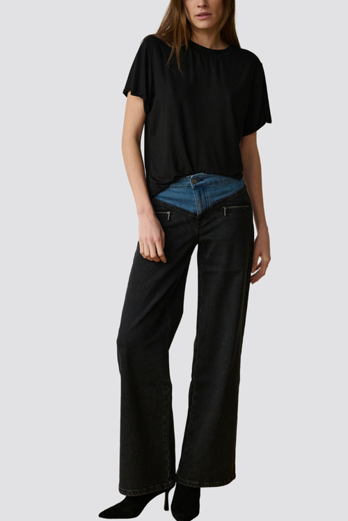 Tt Studios Ava Contrast Jean In Black