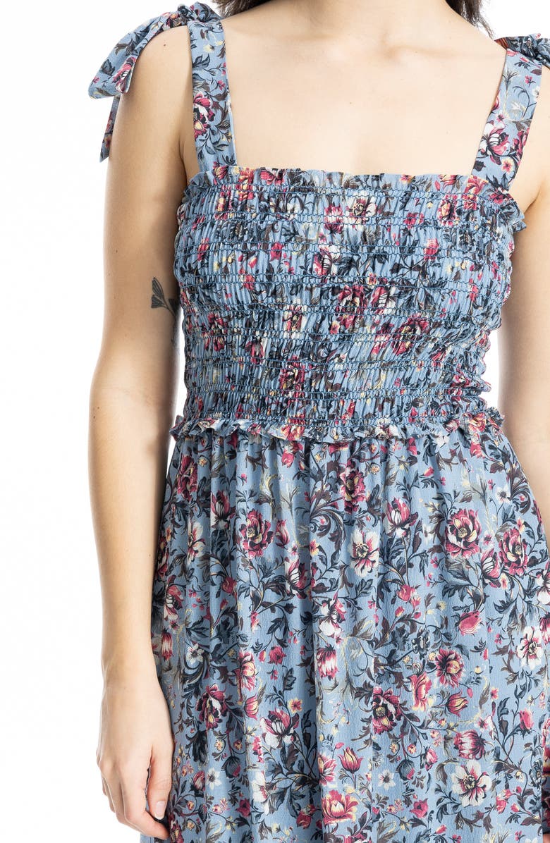 MAX STUDIO Shoulder Tie Maxi Dress, Alternate, color, Pale Denim Heritage Floral