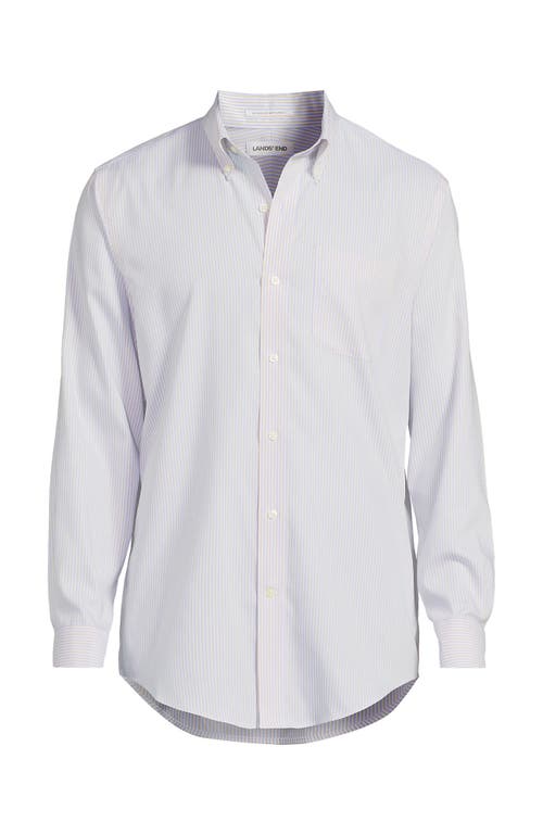 Lands' End Traditional Fit Solid No Iron Supima Pinpoint Buttondown Collar Dress Shirt In White