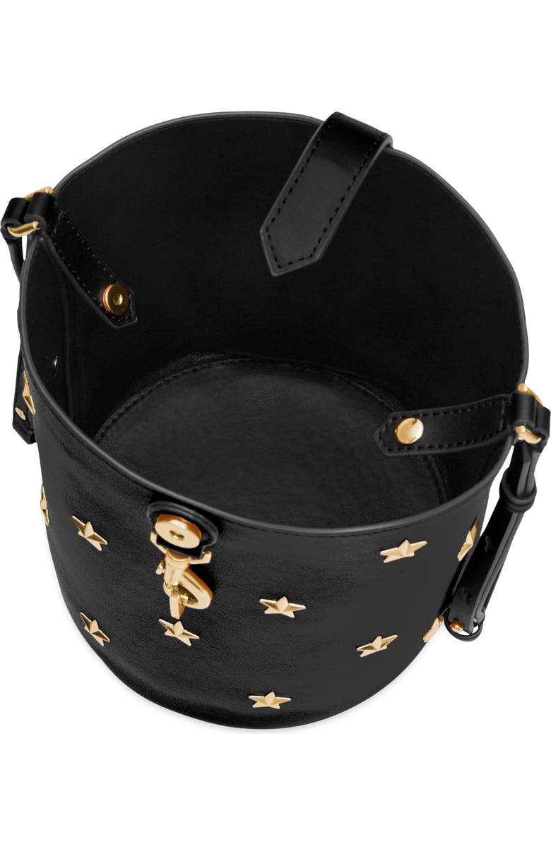 Rebecca Minkoff Small Megan Star Leather Bucket Bag, Alternate, color, Black