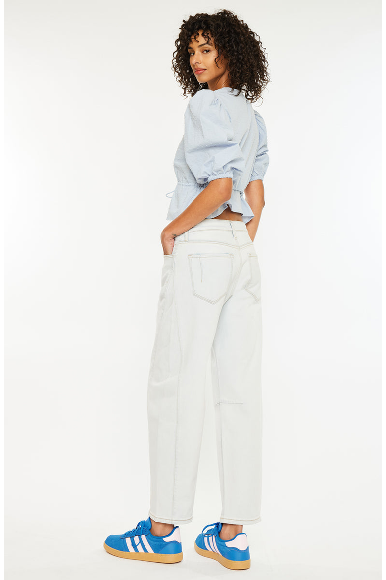 Yolanda Low Slung Horseshoe Jeans, Alternate, color, Light Wash