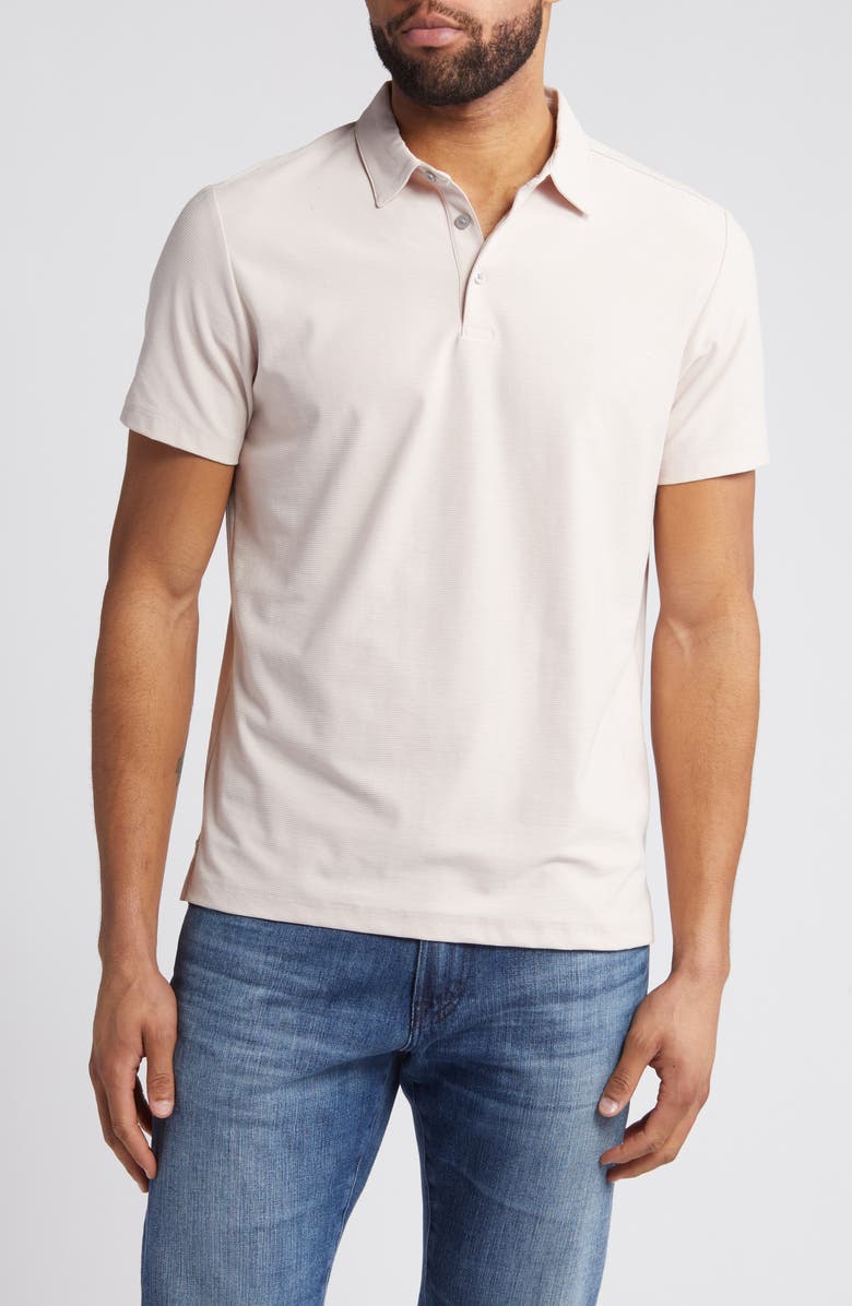 Robert Barakett Hickman Short Sleeve Polo Shirt, Main, color, Pink Fog