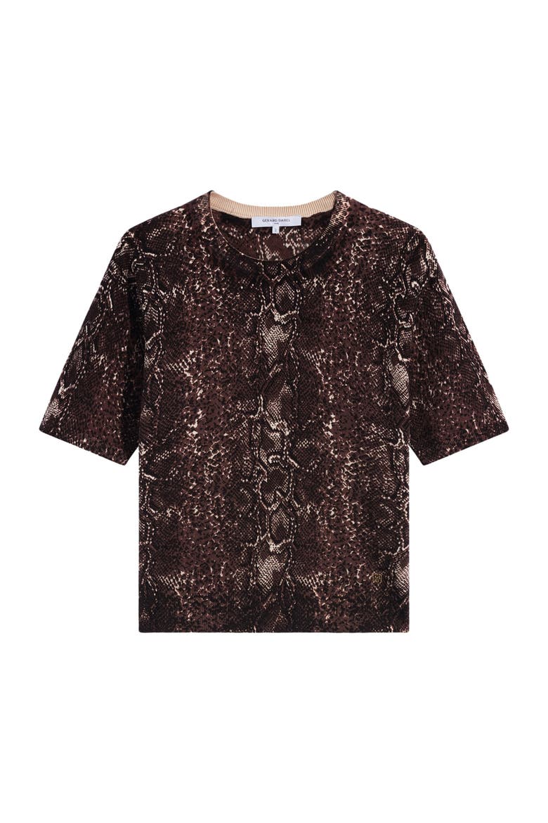 Rosa Animal Print Top, Alternate, color, Brown