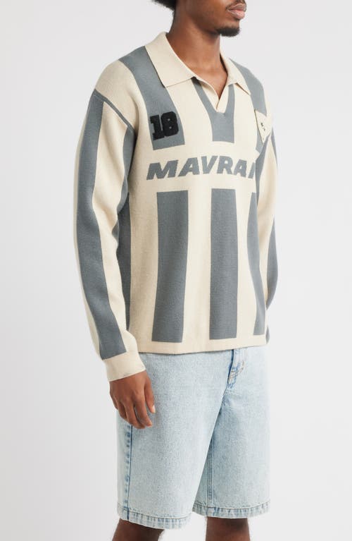 Mavrans Stripe Long Sleeve Knit Soccer Jersey In Gray