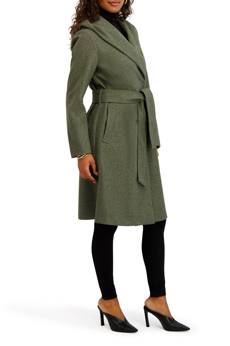 Hooded Coat, Alternate, color, OLIVE HEATHER