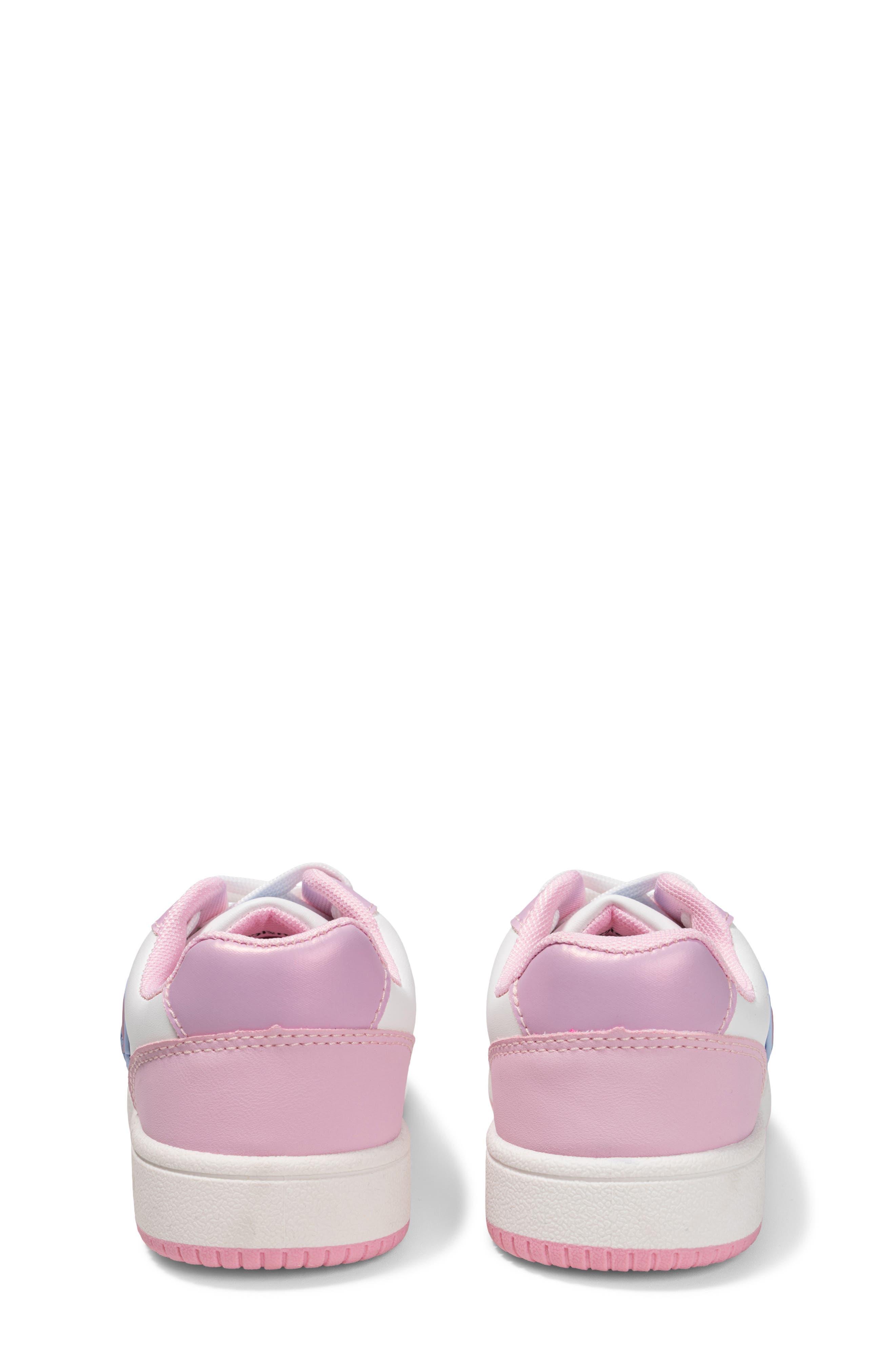 Kids' Stitch Faux Leather Court Sneaker, Alternate, color, WHITE/ PINK