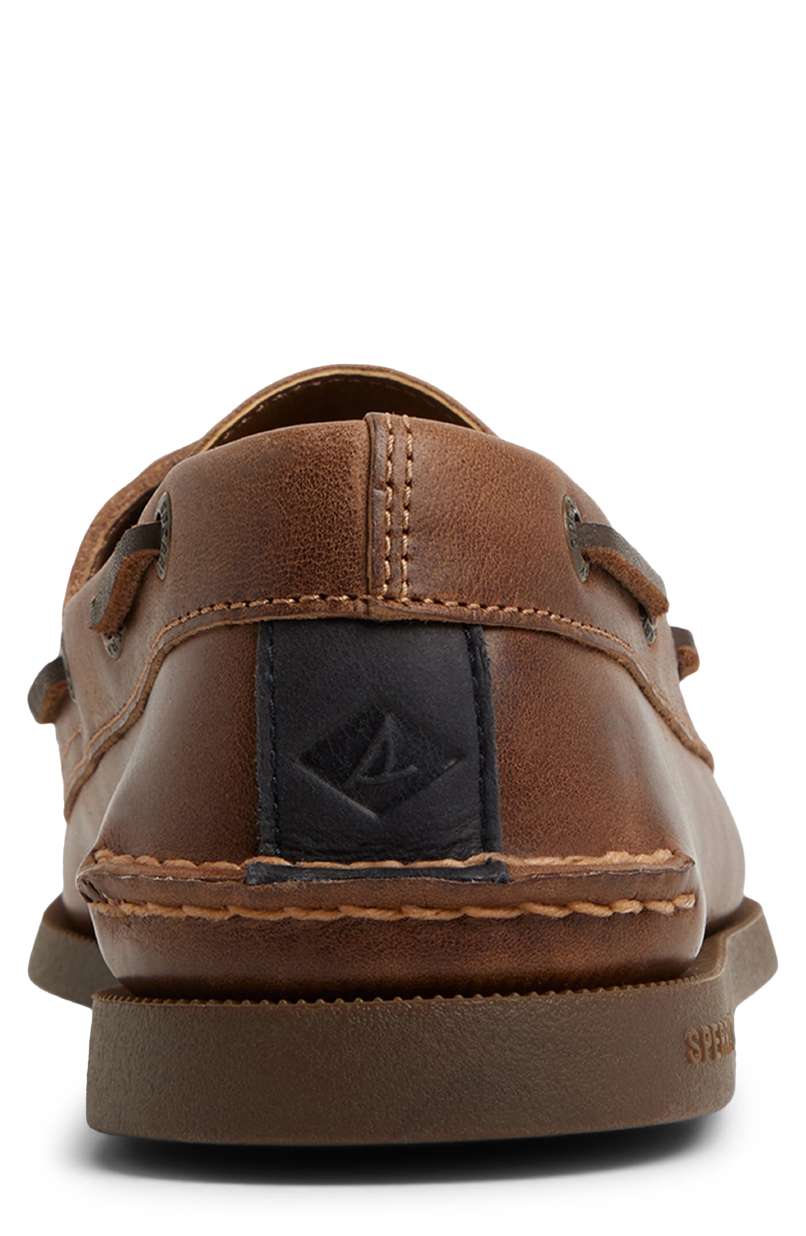 Sperry Authentic Original<sup>™</sup> 2-Eye Cross Lace Boat Shoe, Alternate, color, Medium Brown