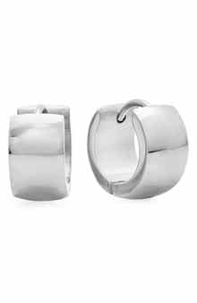 18k Gold Plated Wide Huggie Hoop Earrings