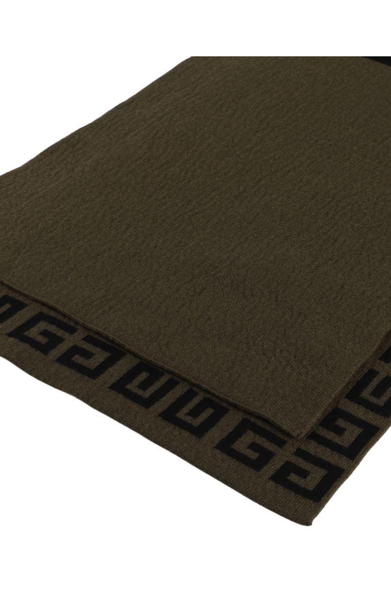 Givenchy Double Face 4G Wool & Cashmere Scarf, Alternate, color, Black Khaki