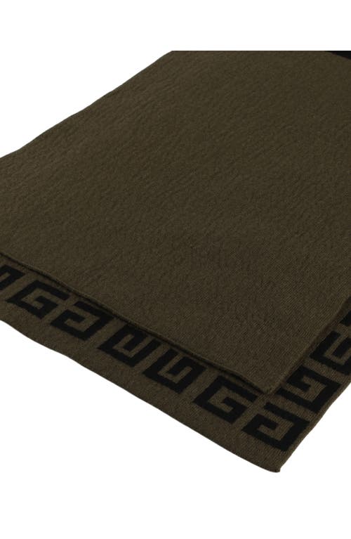 Givenchy Double Face 4g Scarf In Black Khaki