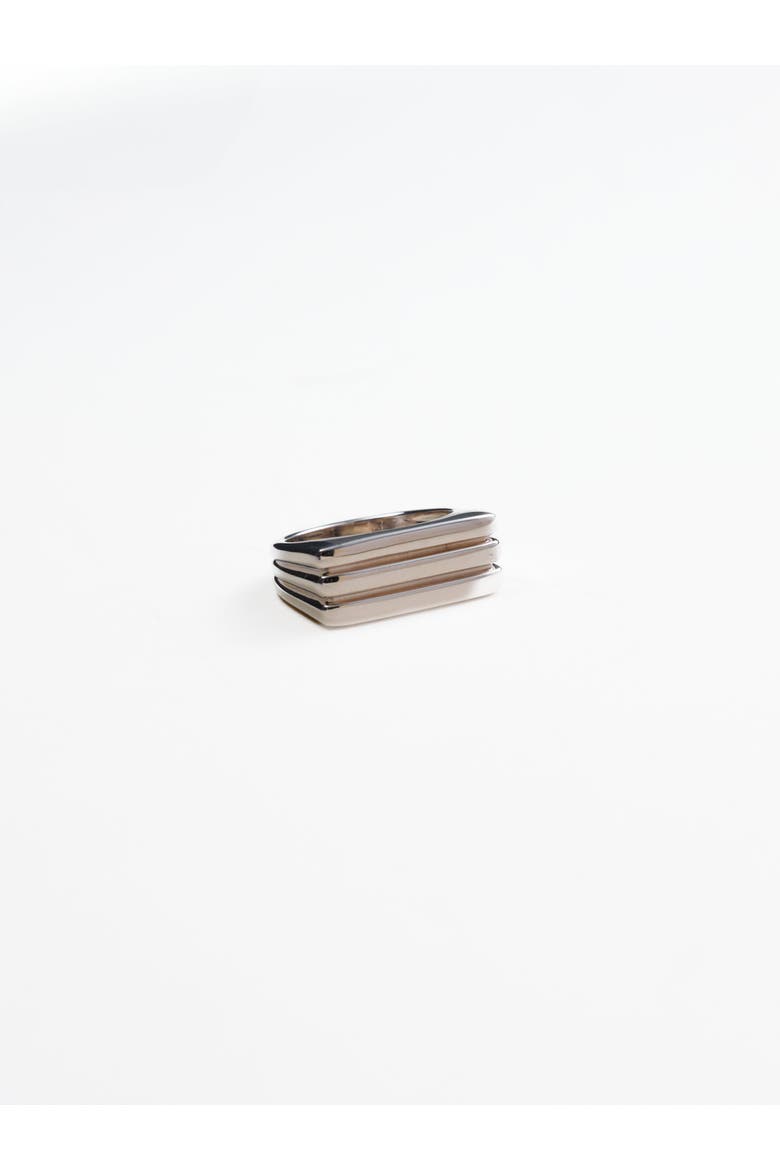 Austin Square Pinky Ring, Alternate, color, Recycled Sterling Silver