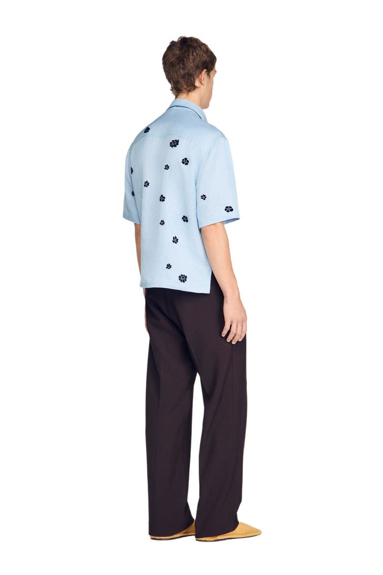 Loose-fit floral shirt, Alternate, color, Sky blue