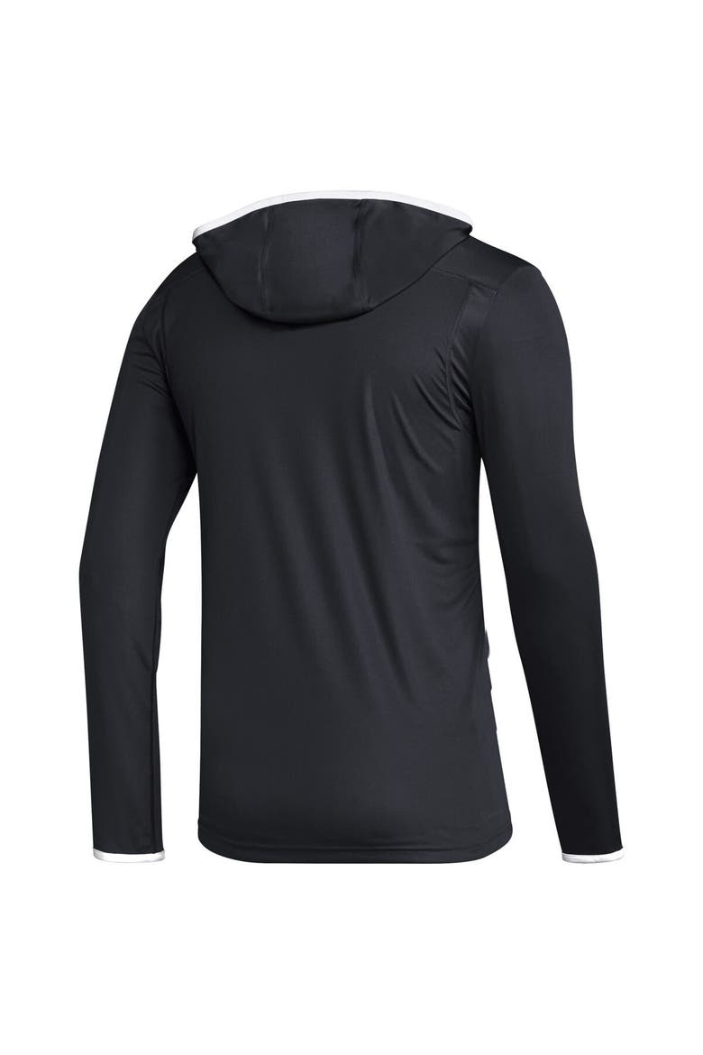 Men's adidas Black Vegas Golden Knights Team Long Sleeve Quarter-Zip Hoodie T-Shirt, Alternate, color, Black